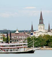 steamboat natchez and st. louis cathedral