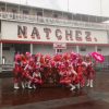 Marching Crew wow visitors on the NATCHEZ Dock